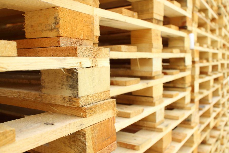 Wood pallet in factory