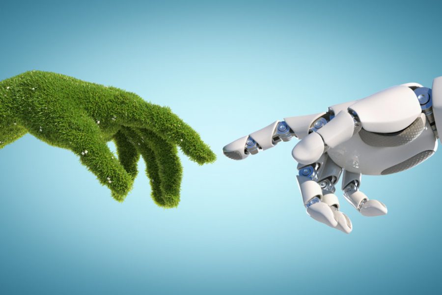 Nature,And,Technology,Abstract,Concept,,Robot,Hand,And,Natural,Hand